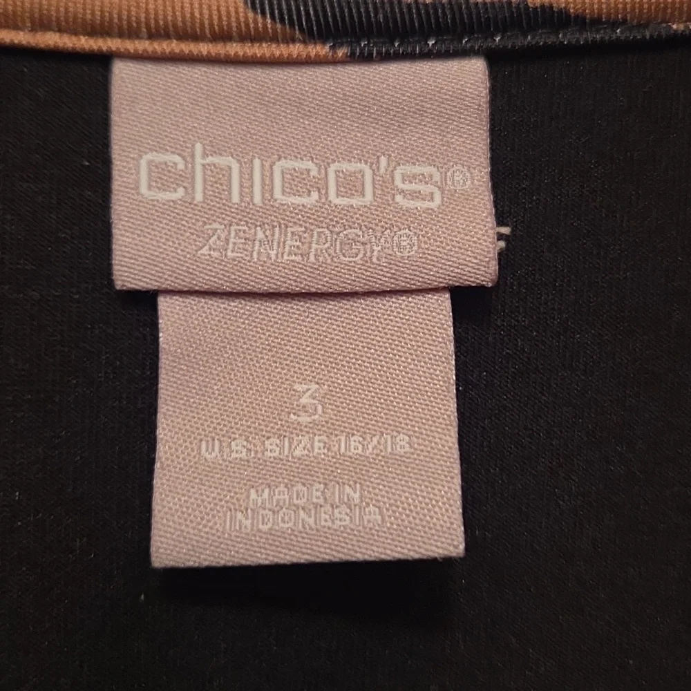 Chico's Black and Tan Tiger Patterned Top (Zenergy) - Picture 2 of 4